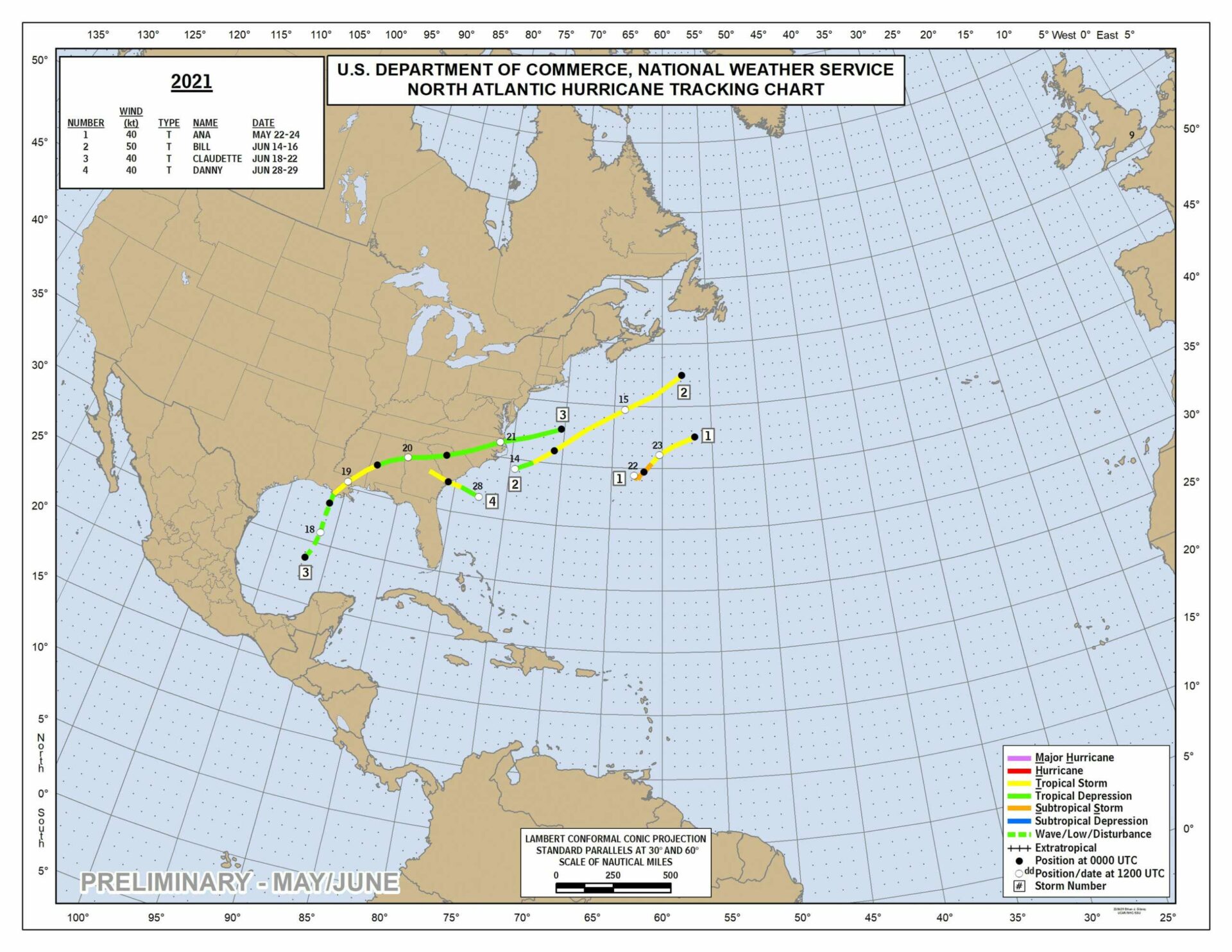 Trayectoria de los ciclones temporada ciclónica 2021